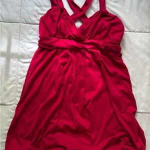 Wet Seal Women’s Red Crisscross Strap Bubble Dress